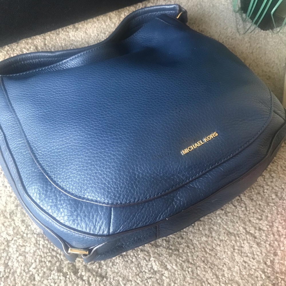 MK Navy Blue Leather Handbag